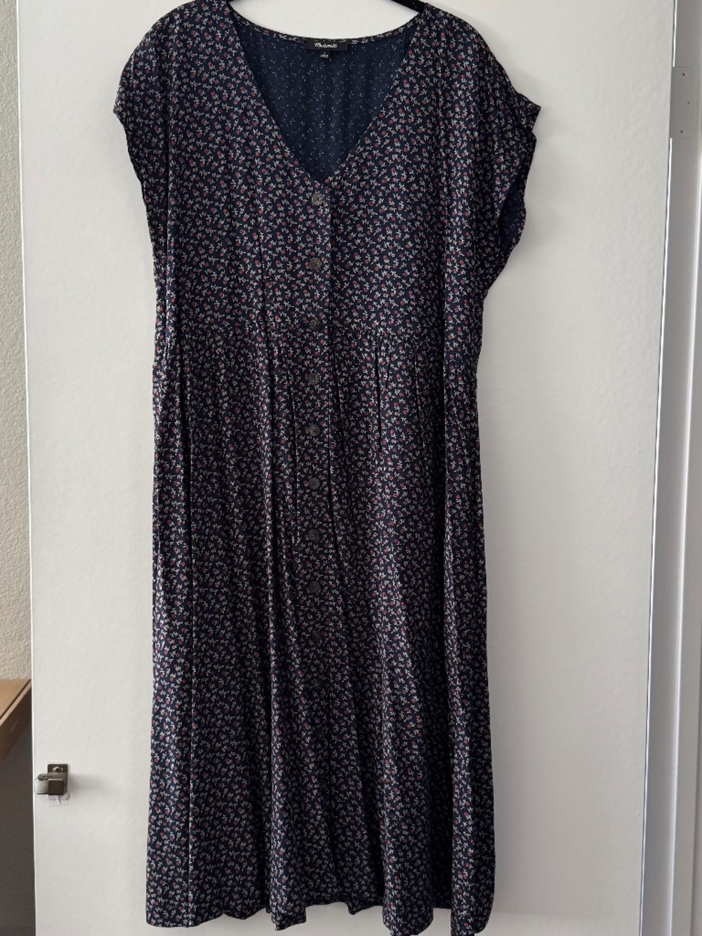 Madewell Button-Front Midi Dress Campden Daisies Size L